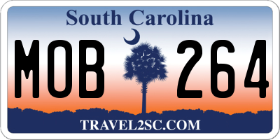 SC license plate MOB264