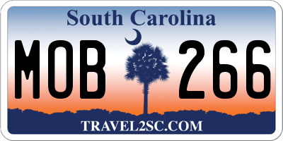 SC license plate MOB266