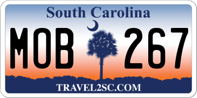 SC license plate MOB267