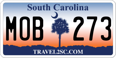 SC license plate MOB273