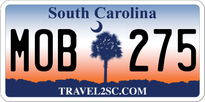SC license plate MOB275