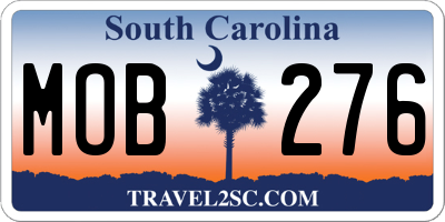 SC license plate MOB276
