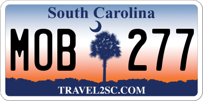 SC license plate MOB277