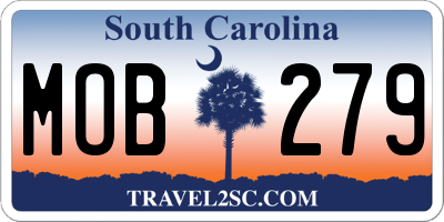 SC license plate MOB279