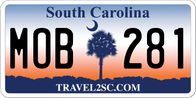 SC license plate MOB281