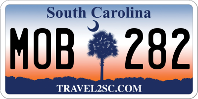 SC license plate MOB282