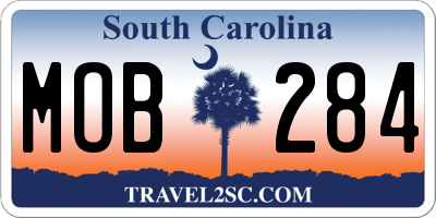 SC license plate MOB284