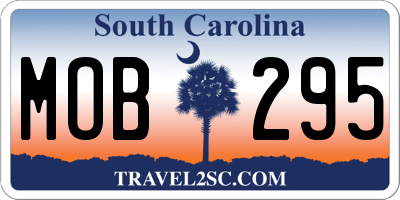 SC license plate MOB295