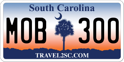 SC license plate MOB300