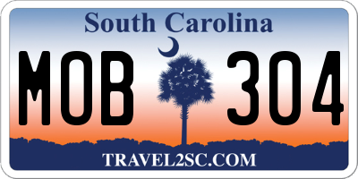 SC license plate MOB304