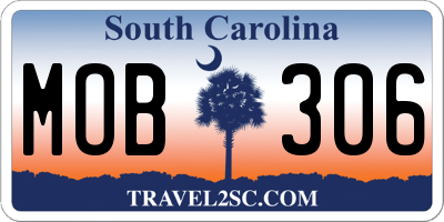 SC license plate MOB306