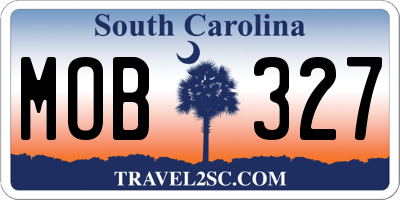 SC license plate MOB327