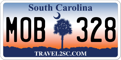 SC license plate MOB328