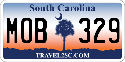 SC license plate MOB329