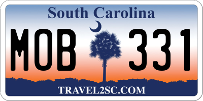 SC license plate MOB331
