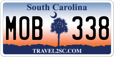 SC license plate MOB338