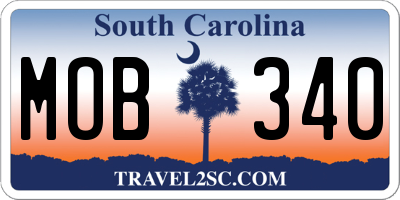 SC license plate MOB340