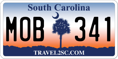 SC license plate MOB341