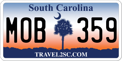 SC license plate MOB359