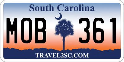 SC license plate MOB361