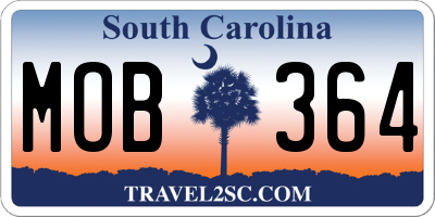 SC license plate MOB364