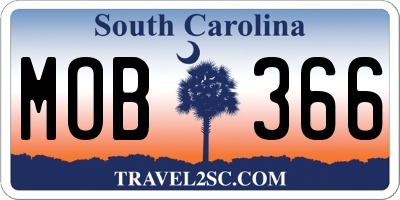 SC license plate MOB366