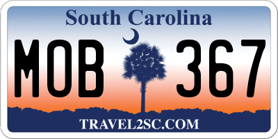 SC license plate MOB367