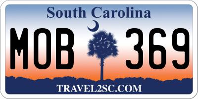SC license plate MOB369
