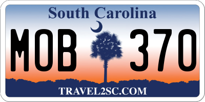 SC license plate MOB370