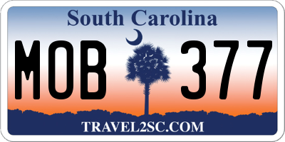 SC license plate MOB377