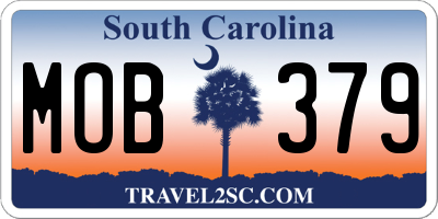 SC license plate MOB379