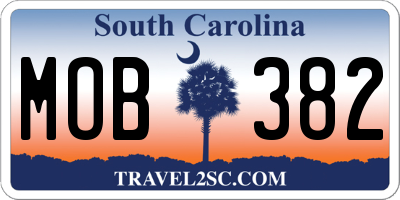SC license plate MOB382