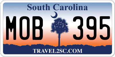 SC license plate MOB395