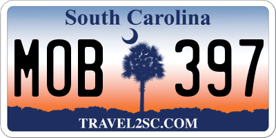 SC license plate MOB397