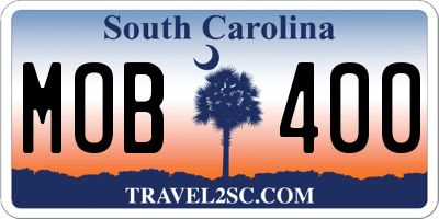 SC license plate MOB400