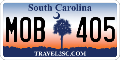 SC license plate MOB405