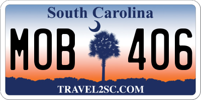 SC license plate MOB406