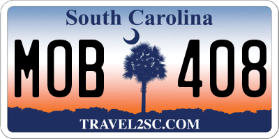 SC license plate MOB408