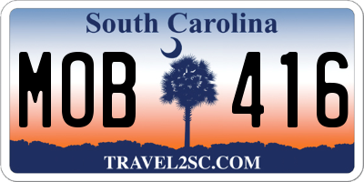SC license plate MOB416