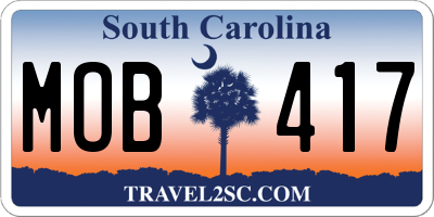 SC license plate MOB417