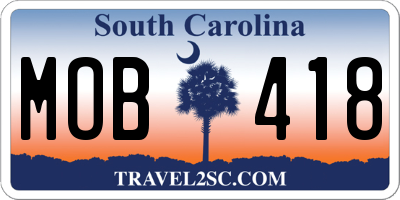 SC license plate MOB418