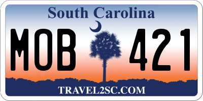 SC license plate MOB421