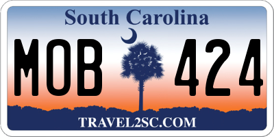 SC license plate MOB424
