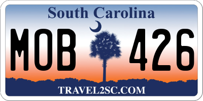 SC license plate MOB426