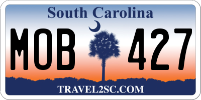 SC license plate MOB427