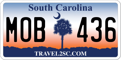 SC license plate MOB436