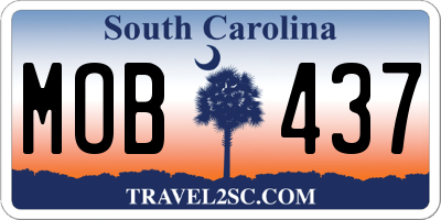 SC license plate MOB437