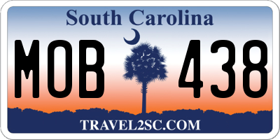 SC license plate MOB438