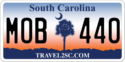 SC license plate MOB440