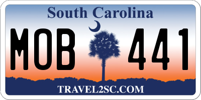 SC license plate MOB441